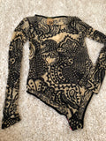 Storm Embellished Champagne Bodysuit - sky williams collections