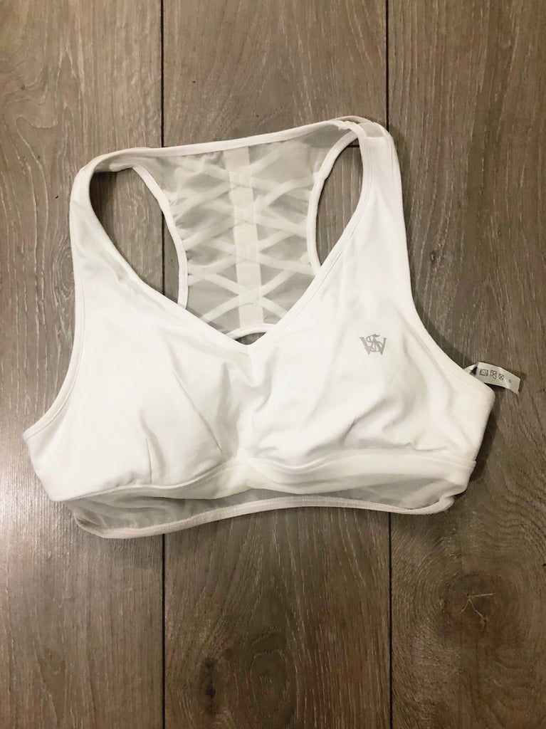 Mesh Insert Cutout Racerback - White – Sky Williams Collections
